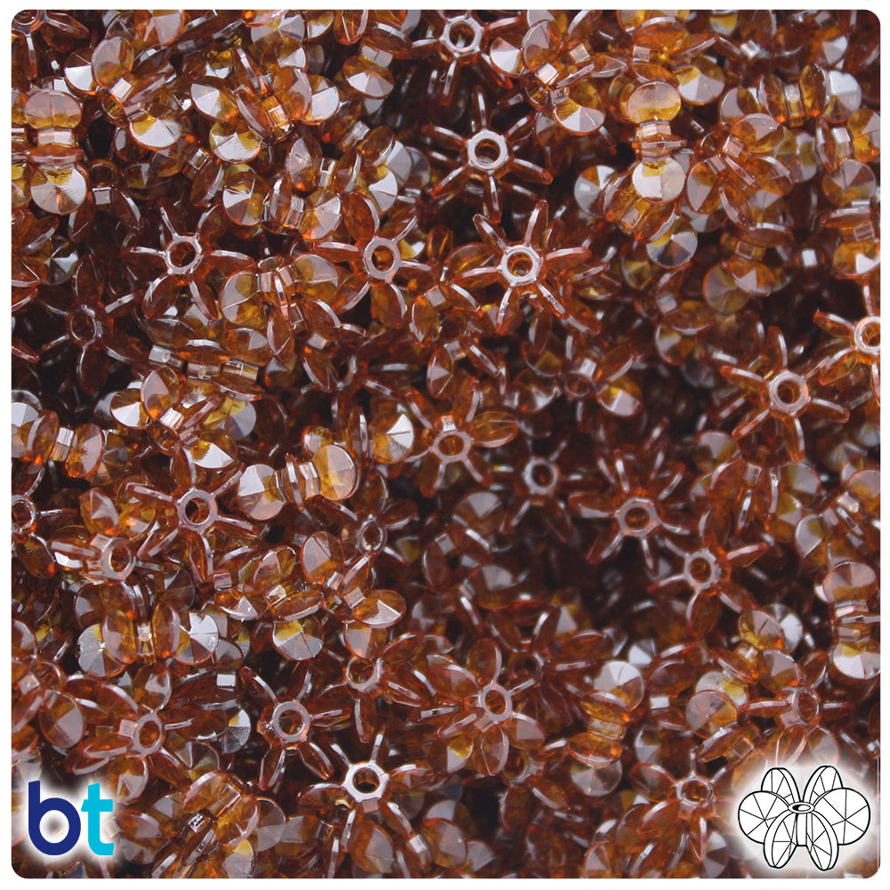 Root Beer Transparent 10mm SunBurst Plastic Beads (450pcs)