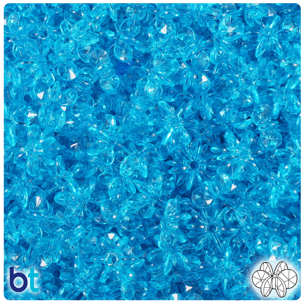 Turquoise Transparent 10mm SunBurst Plastic Beads (450pcs)