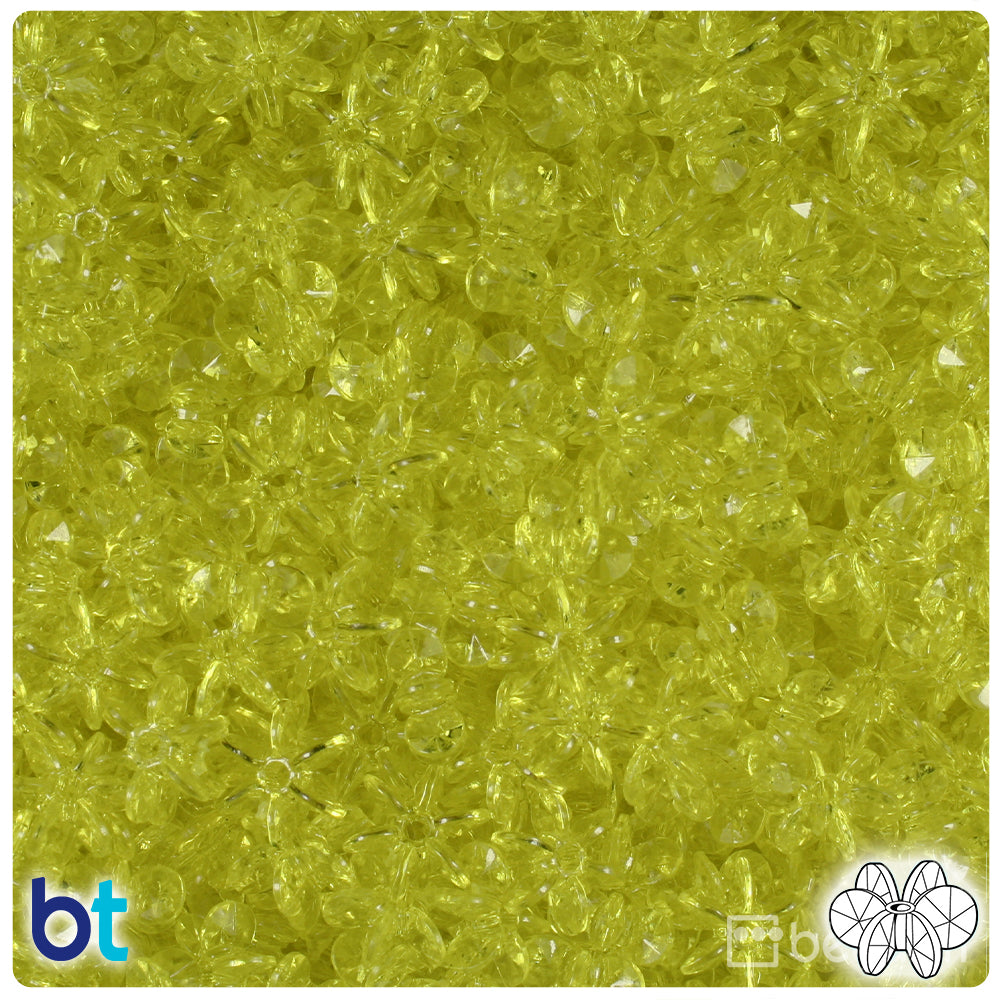 Yellow Transparent 10mm SunBurst Plastic Beads (450pcs)