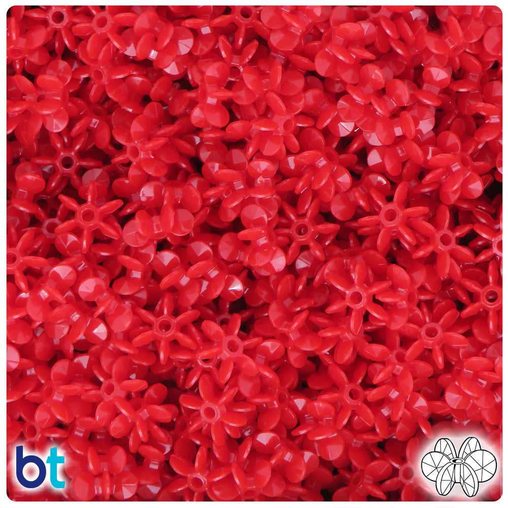 Red Opaque 10mm SunBurst Plastic Beads (450pcs)