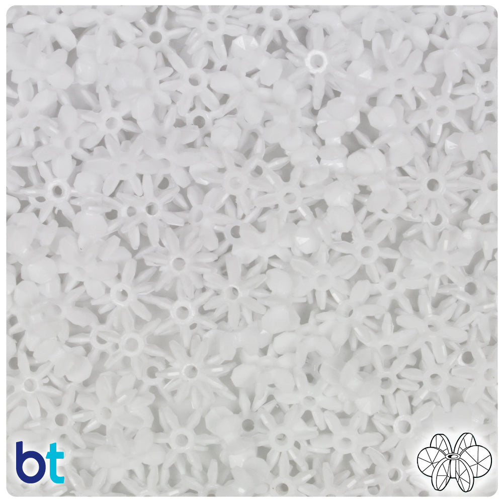 White Opaque 10mm SunBurst Plastic Beads (450pcs)