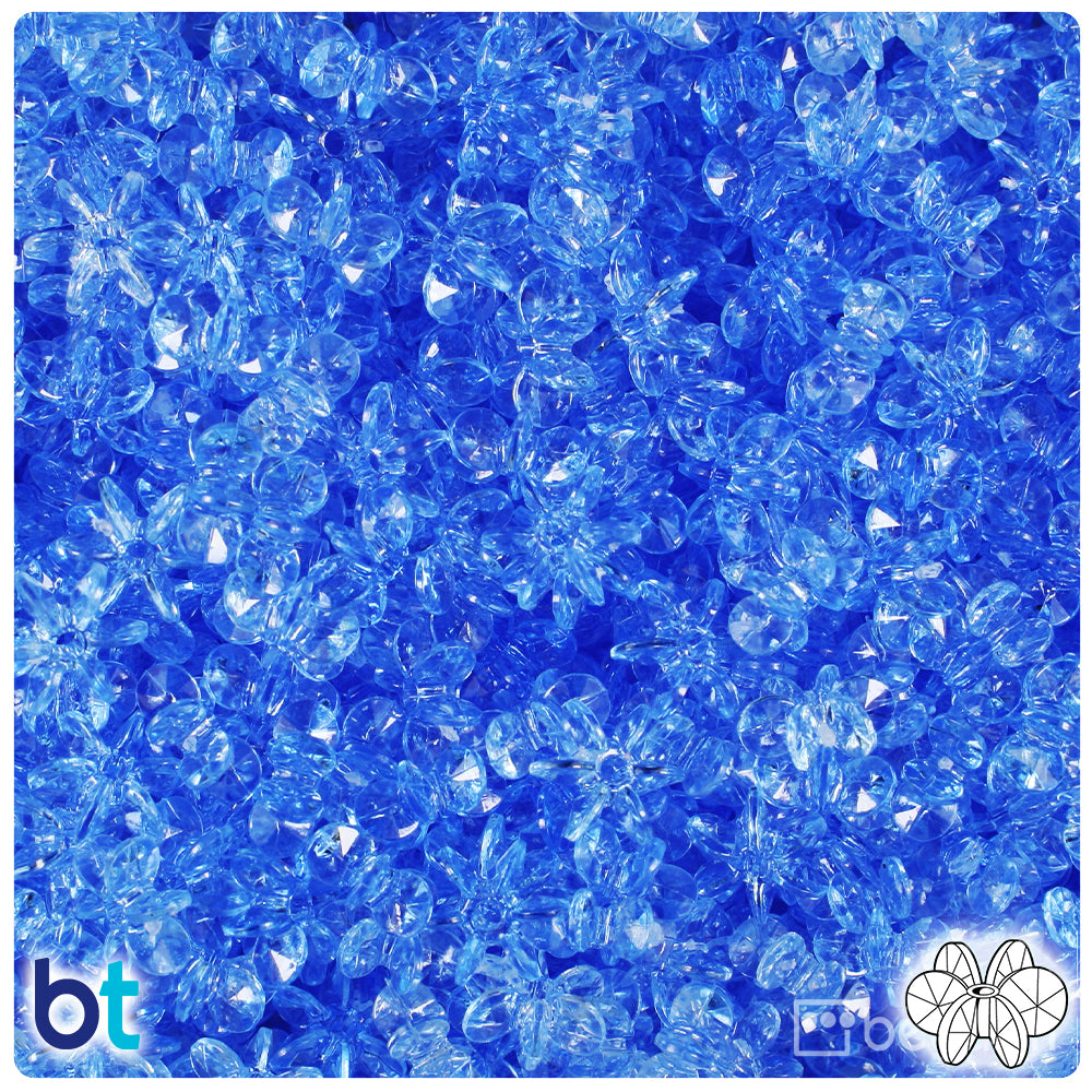 Medium Sapphire Transparent 10mm SunBurst Plastic Beads (450pcs)
