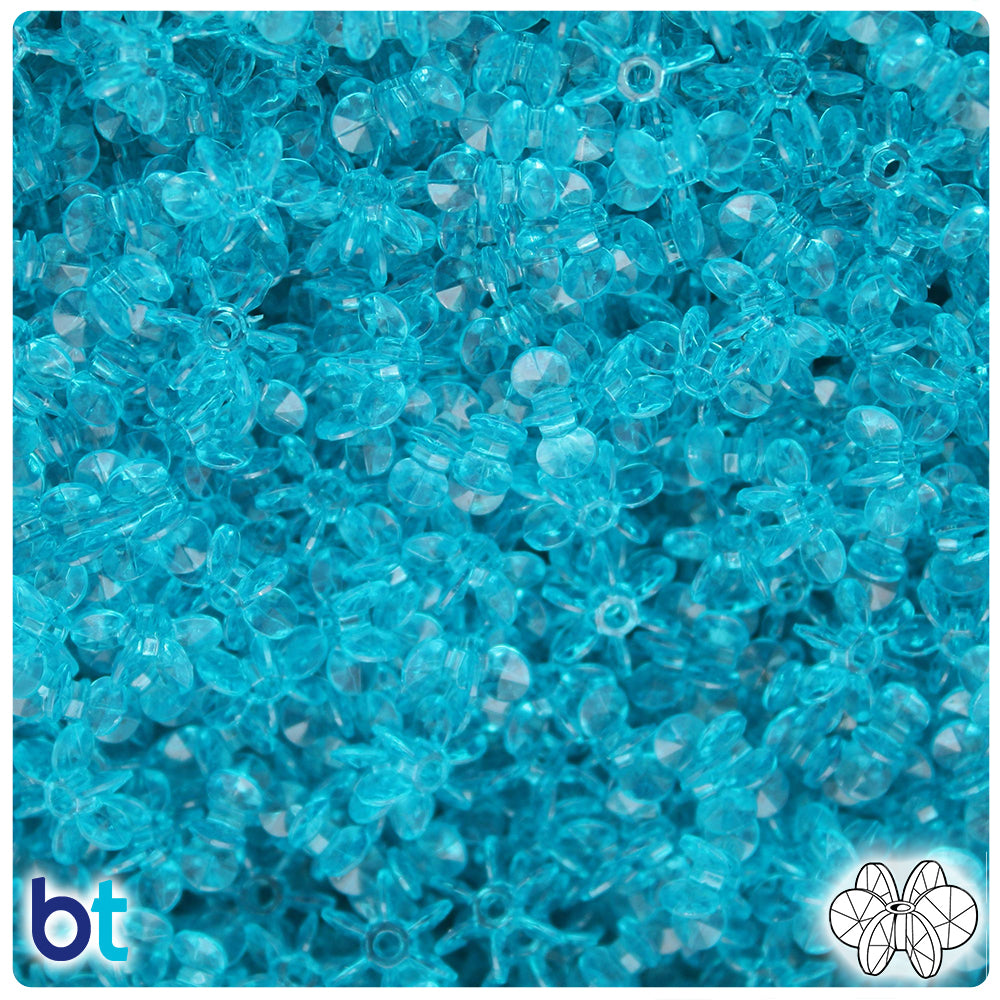 Teal Transparent 10mm SunBurst Plastic Beads (450pcs)