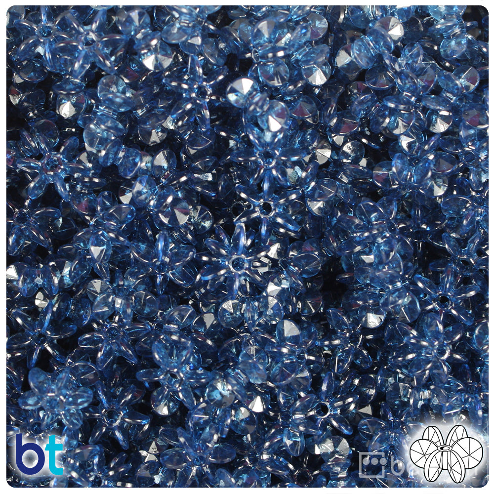 Montana Blue Transparent 10mm SunBurst Plastic Beads (450pcs)
