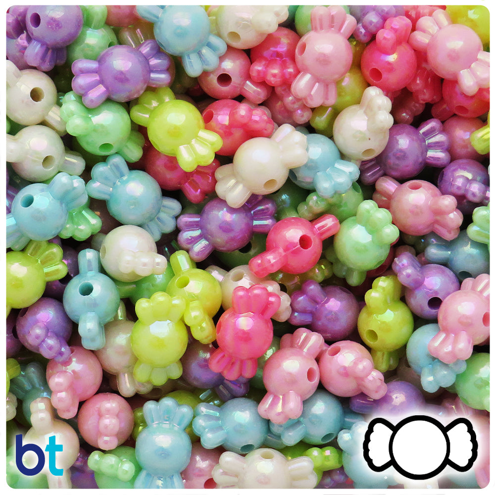 Mixed Opaque AB 16mm Candy Plastic Beads (100pcs)