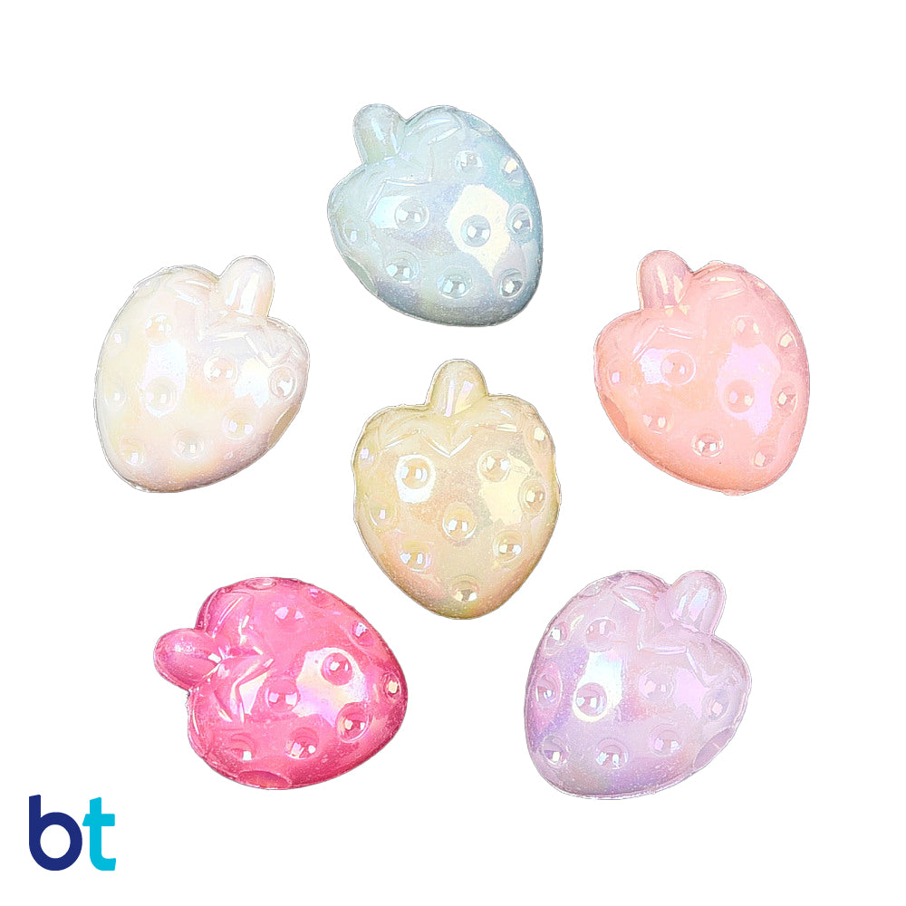 Mixed Opaque AB 16mm Strawberry Plastic Beads (50pcs)
