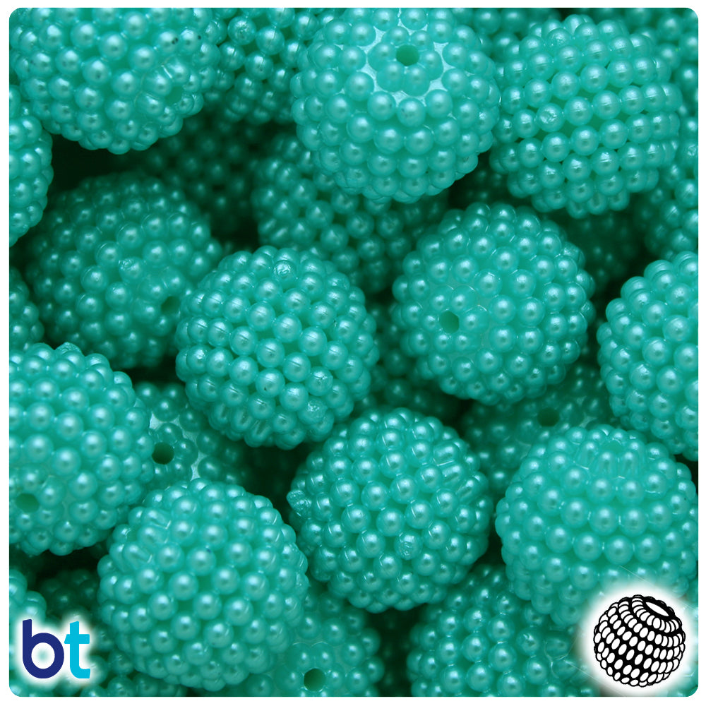 Light Blue Pearl 20mm Berry Plastic Beads (10pcs)