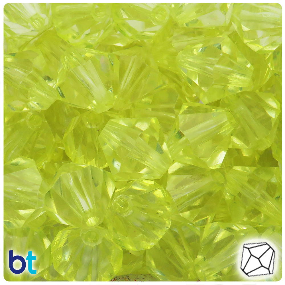 Yellow Transparent 20mm Faceted Bicone Plastic Beads (15pcs)
