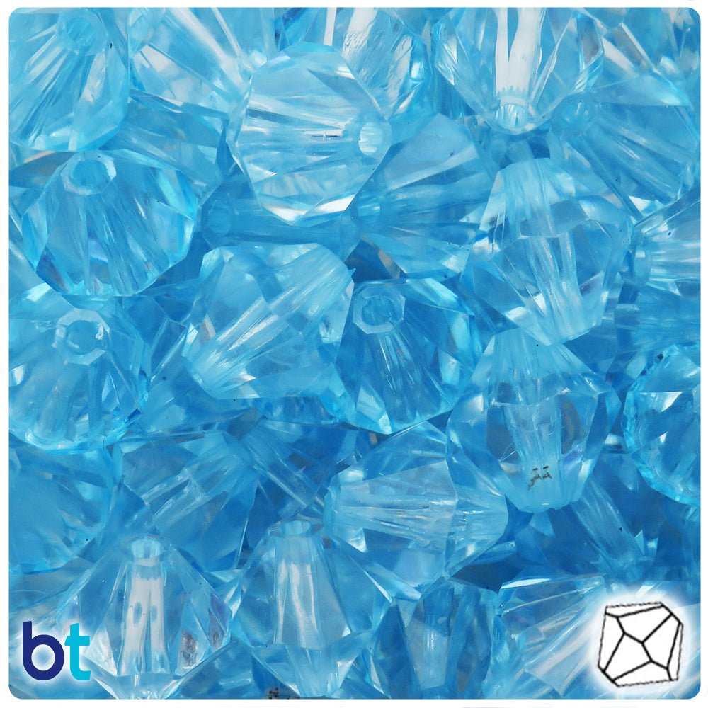 Light Blue Transparent 20mm Faceted Bicone Plastic Beads (15pcs)