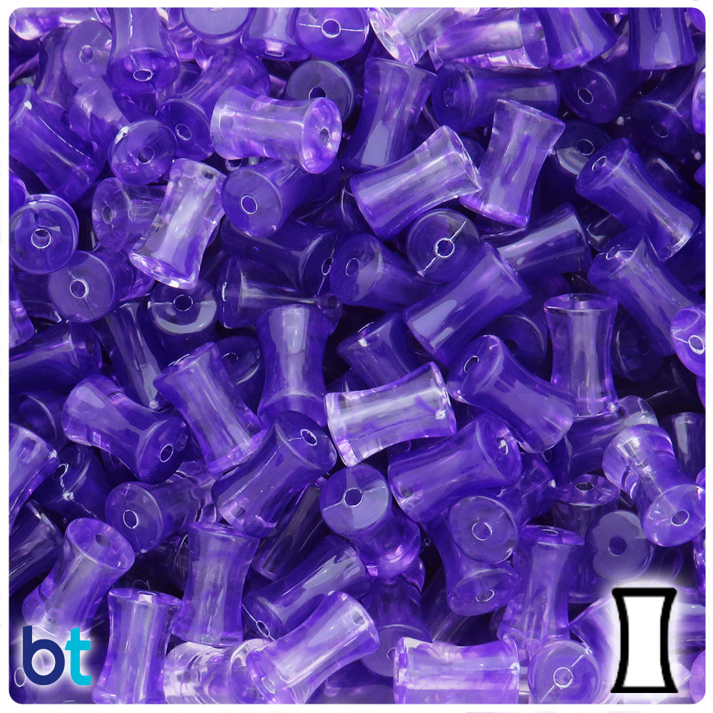 Purple Transparent 12mm Bamboo Joint Plastic Beads (100pcs)