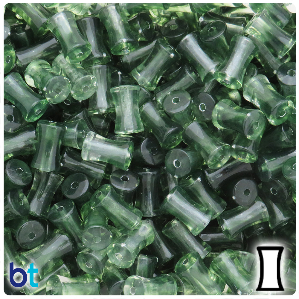 Dark Green Transparent 12mm Bamboo Joint Plastic Beads (100pcs)