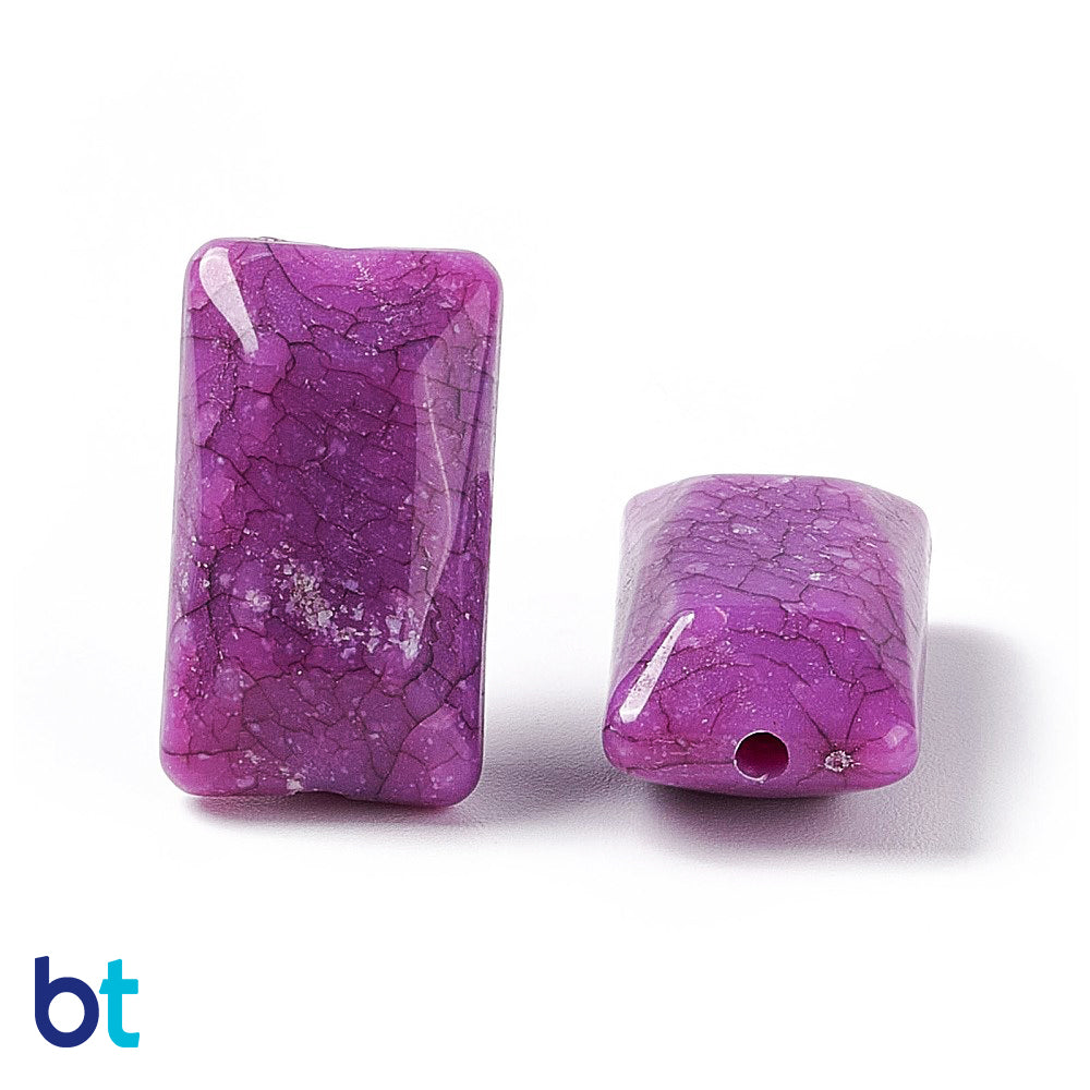 Mixed Opaque 22mm Pillow Plastic Beads - Crackle Effect (50pcs)