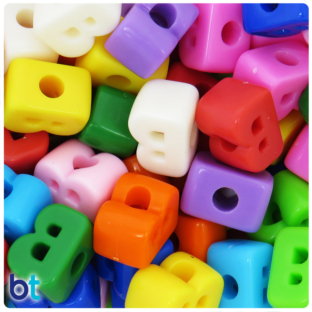 Mixed Opaque Jumbo Alpha Beads - Letter B (10pcs)