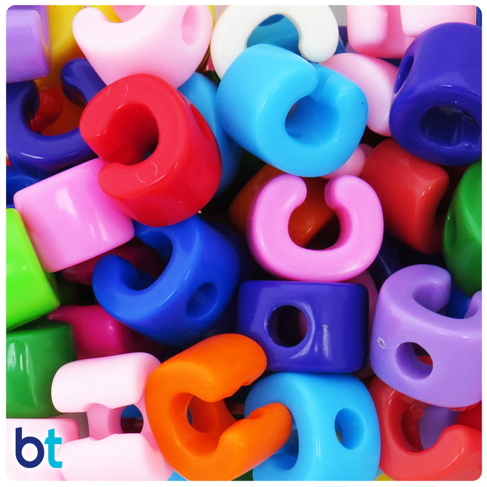 Mixed Opaque Jumbo Alpha Beads - Letter C (10pcs)