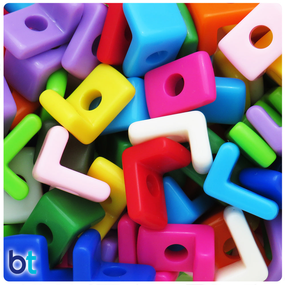 Mixed Opaque Jumbo Alpha Beads - Letter L (10pcs)