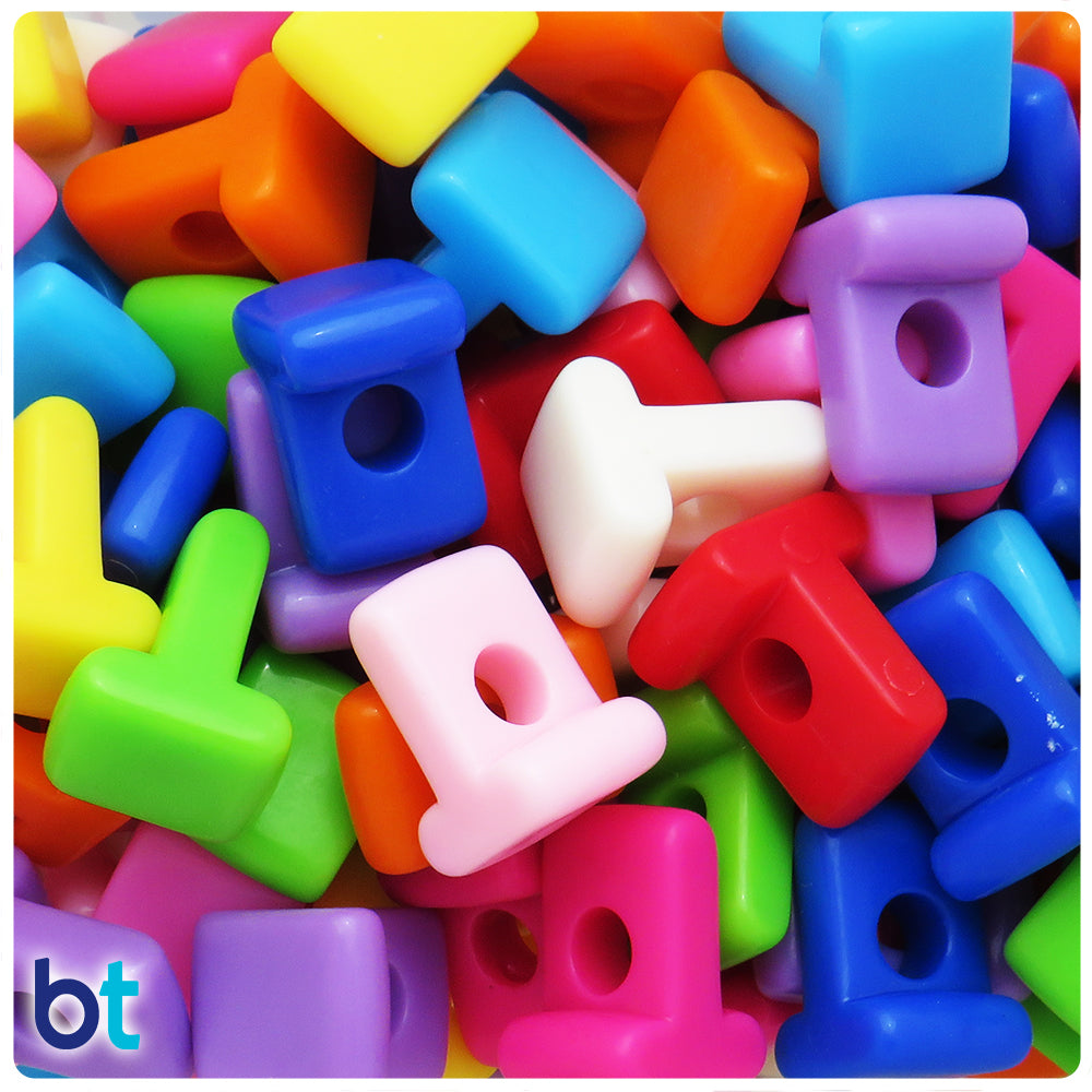 Mixed Opaque Jumbo Alpha Beads - Letter T (10pcs)