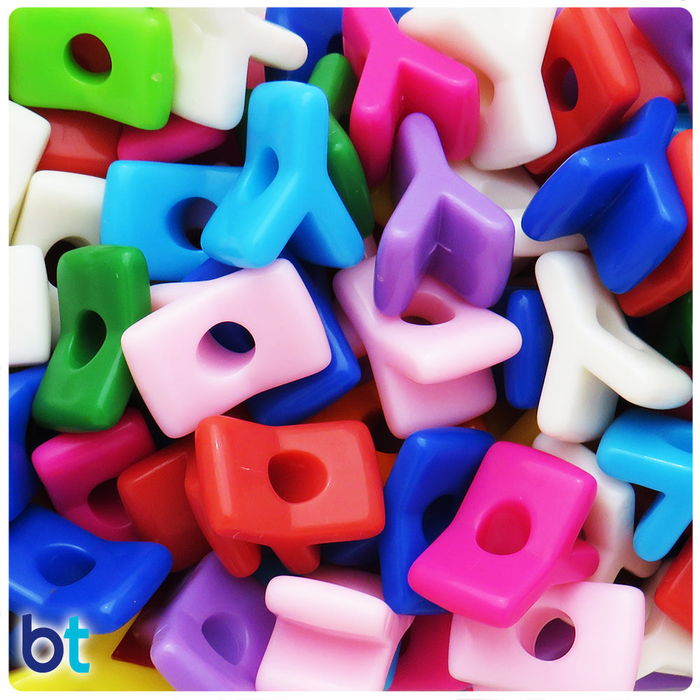 Mixed Opaque Jumbo Alpha Beads - Letter Y (10pcs)