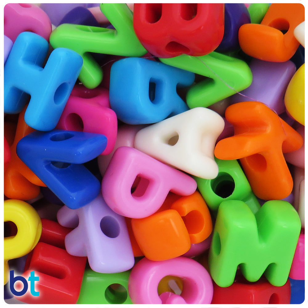 Mixed Opaque Jumbo Alpha Beads - Mixed Letters (1lb)
