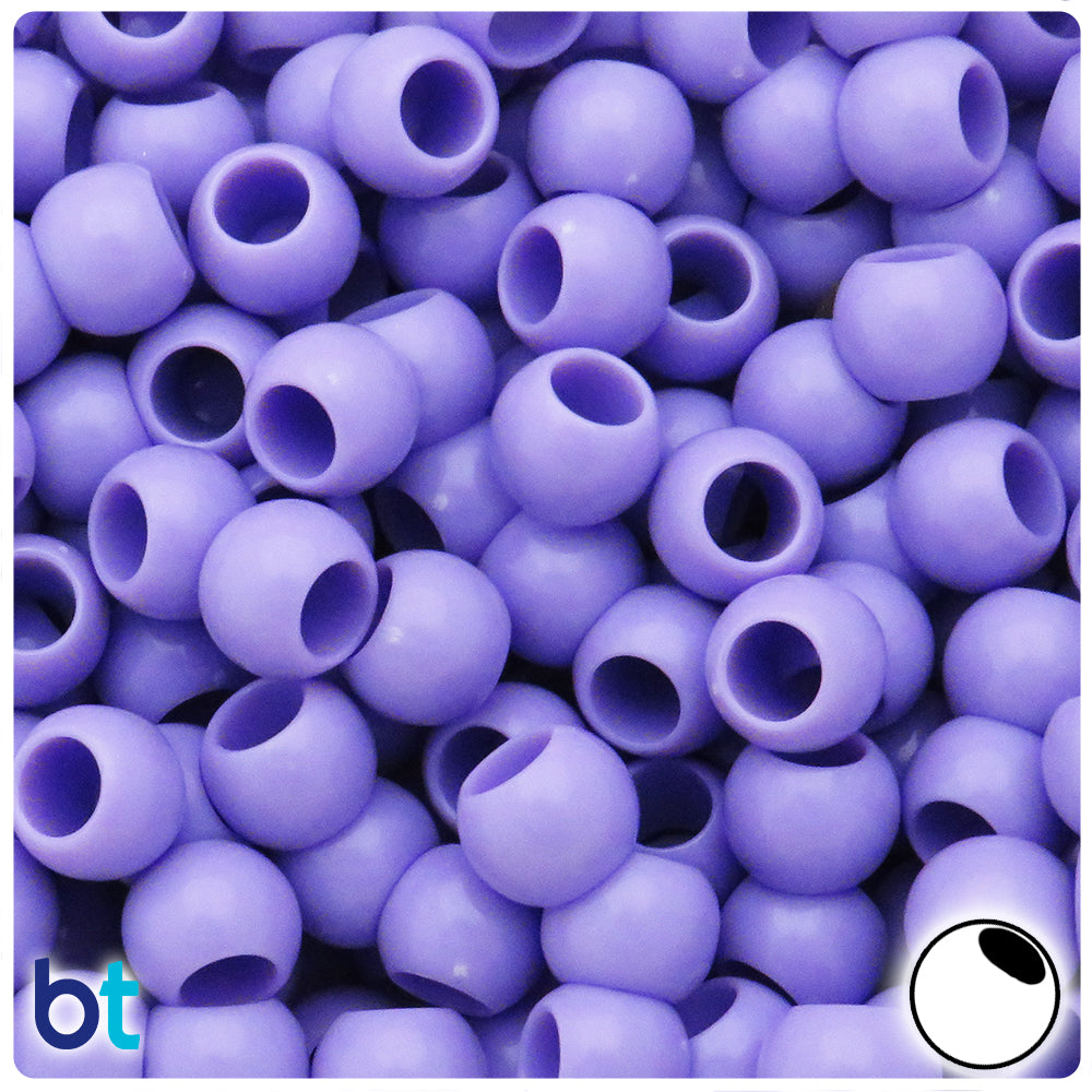 Light Purple Opaque 12mm Round Plastic Beads (100pcs)
