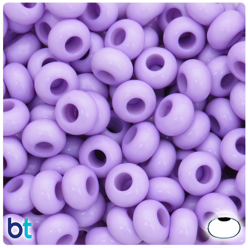 Light Purple Opaque 14mm Rondelle Plastic Beads (75pcs)