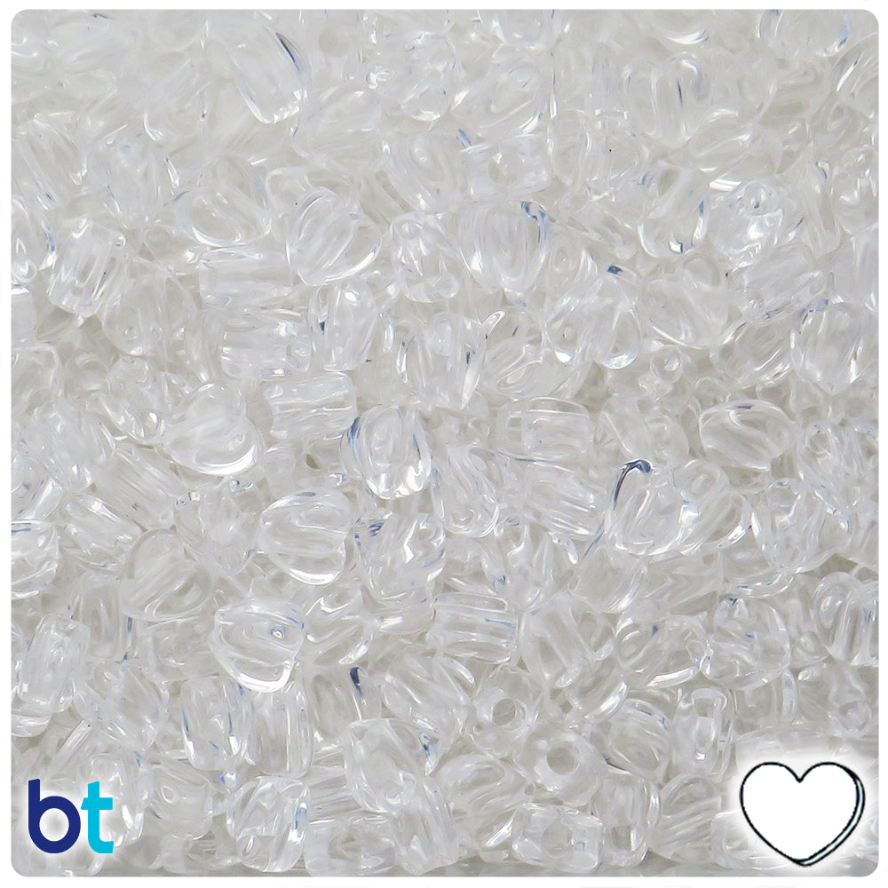Clear Transparent 8mm Heart Plastic Beads (250pcs)
