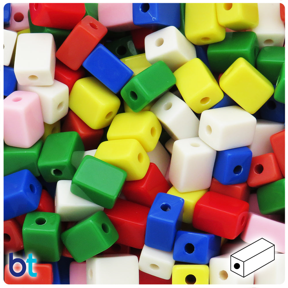 Rectangle Beeds Mixed Opaque 13mm Rectangle Plastic Beads (50pcs)