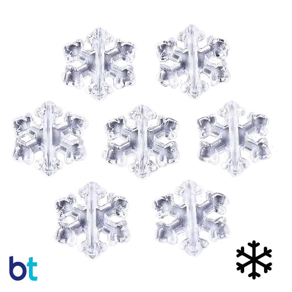 Clear Transparent 13mm Snowflake Plastic Beads (195pcs)