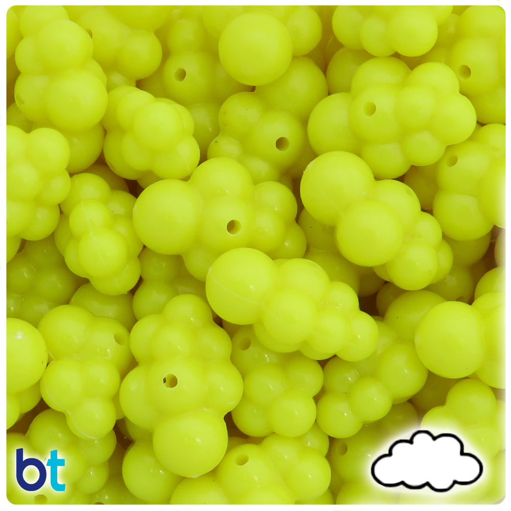 Yellow Opaque 25mm Cloud Plastic Beads (20pcs)