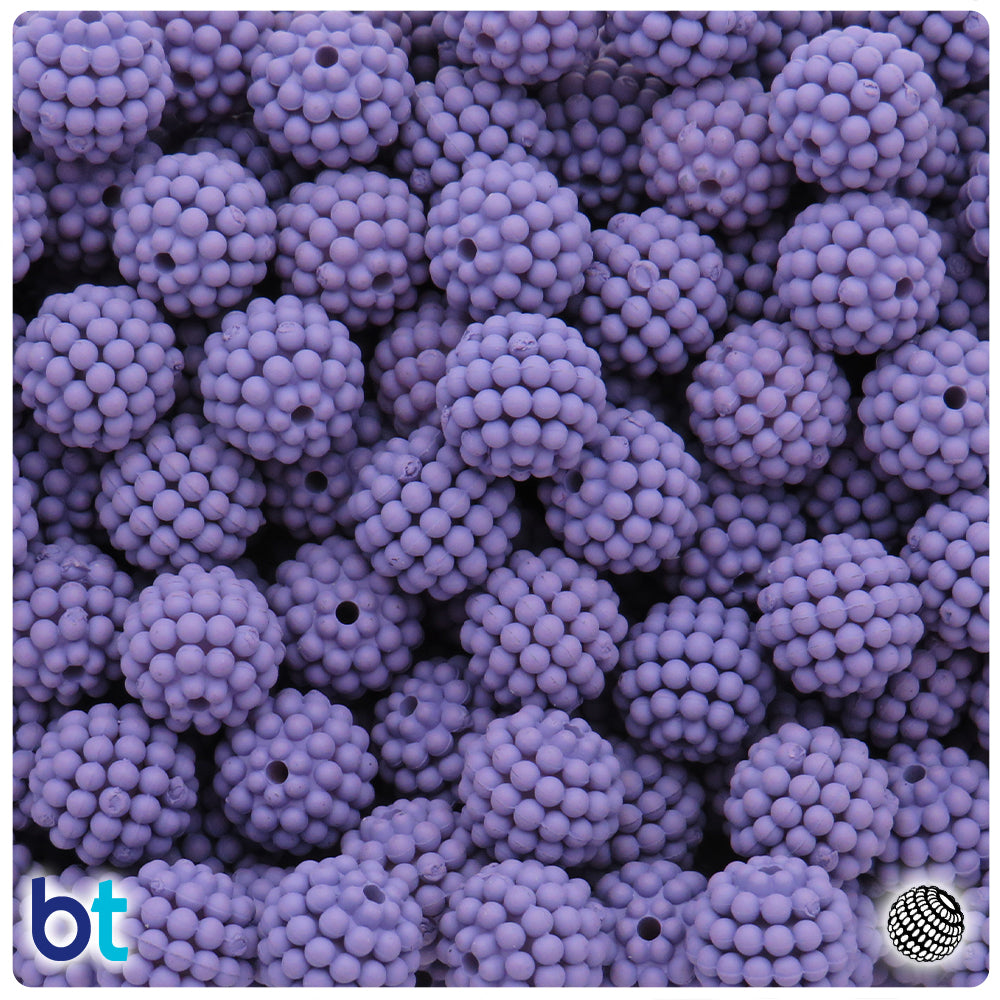Light Purple Matte 12mm Berry Plastic Beads (75pcs)