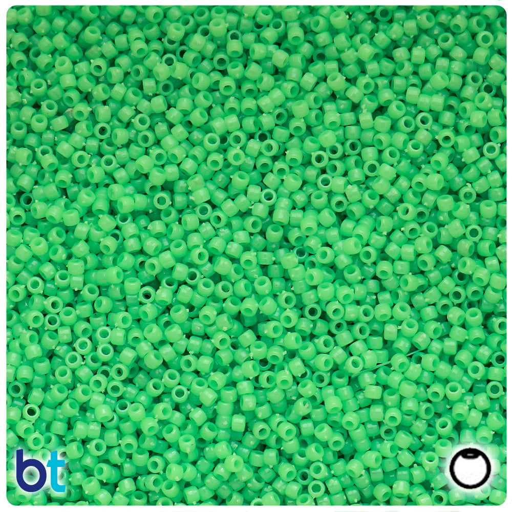 Lime Opaque 2.5mm Round Plastic Seed Beads (10g)