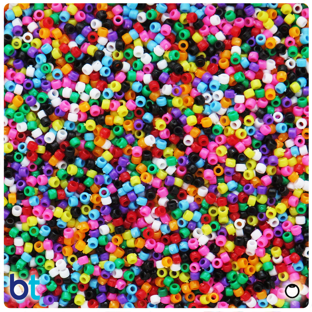 Opaque Mix 2.5mm Round Plastic Seed Beads (10g)