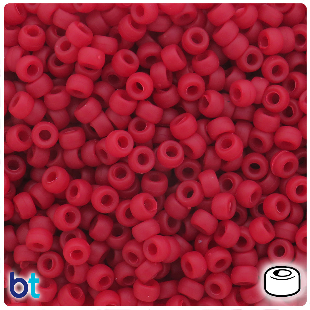 Burgundy Matte 6.5mm Mini Barrel Pony Beads (1000pcs)