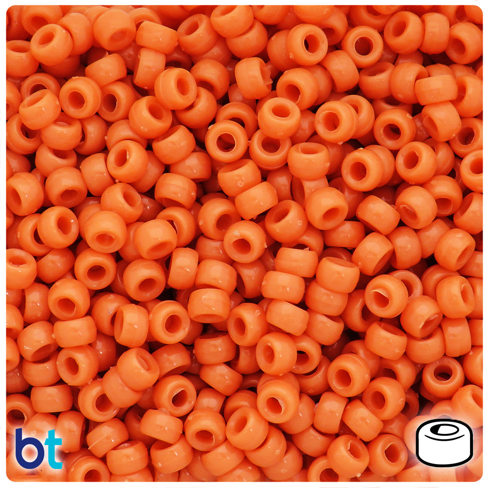 Coral Opaque 6.5mm Mini Barrel Pony Beads (1000pcs)