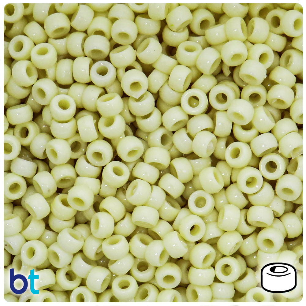 Buttermilk Opaque 6.5mm Mini Barrel Pony Beads (1000pcs)