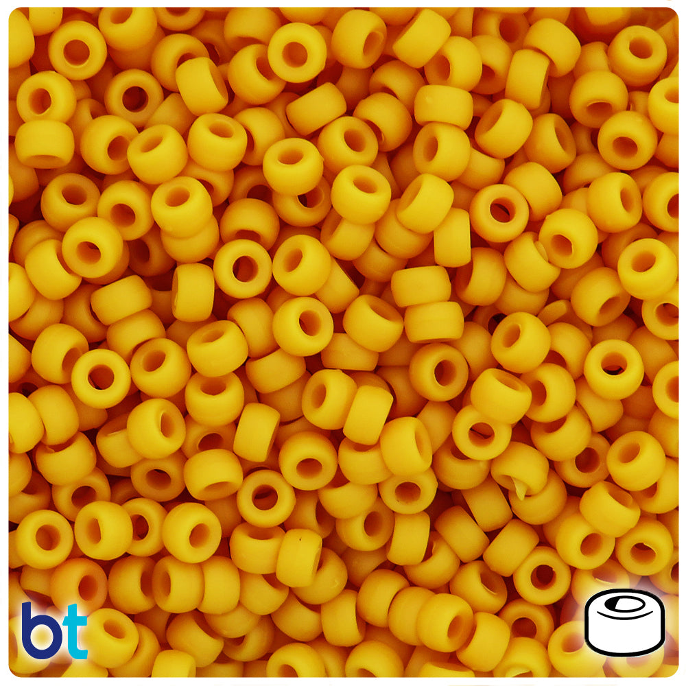 Mustard Matte 6.5mm Mini Barrel Pony Beads (1000pcs)