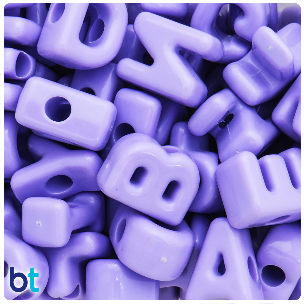 Light Purple Opaque Jumbo Alpha Beads - Mixed Letters (1lb)