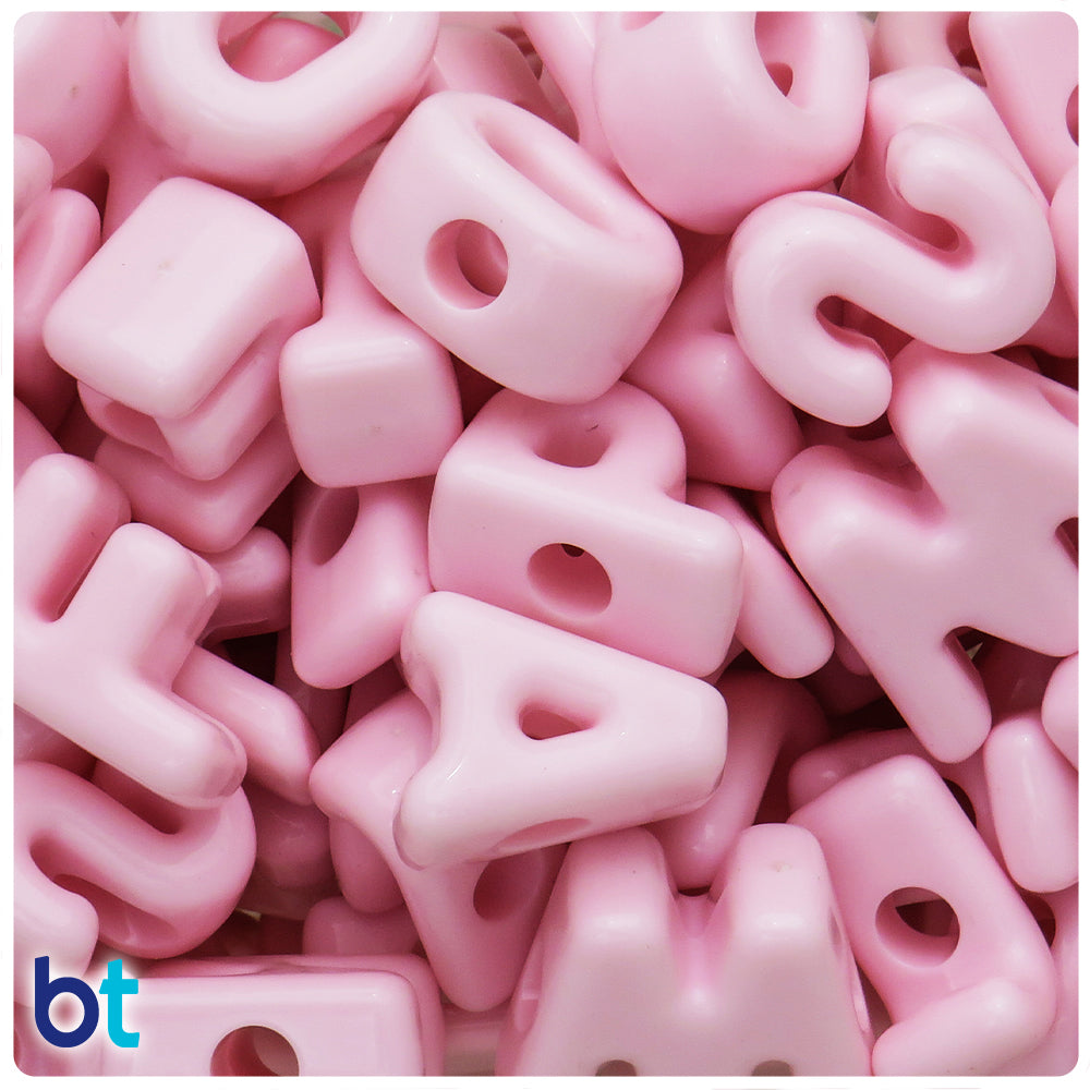 Light Pink Opaque Jumbo Alpha Beads - Mixed Letters (1lb)