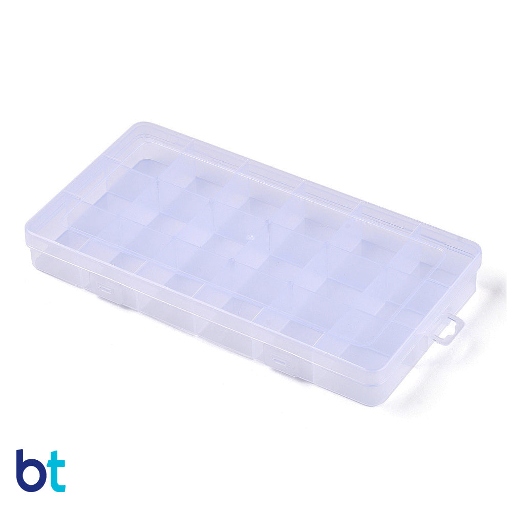 Clear Rectangle 18 Compartment Plastic Storage Box