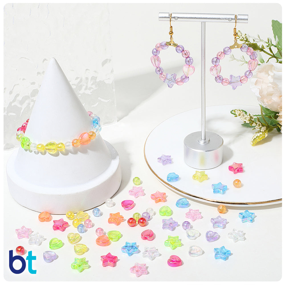 Mixed Transparent AB Variety Plastic Beads (Box/24 Styles)