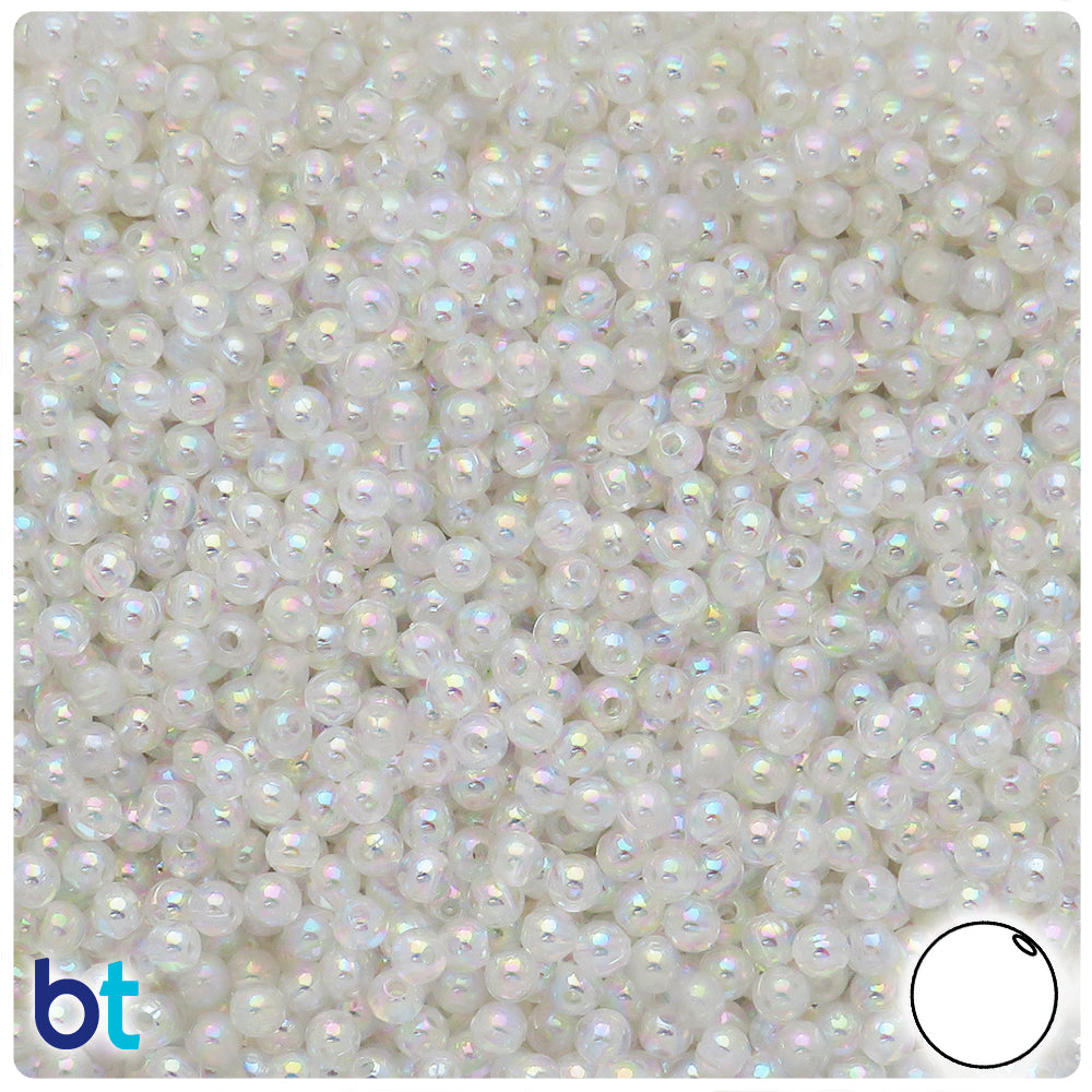 Clear Transparent AB 4mm Round Plastic Beads (1000pcs)
