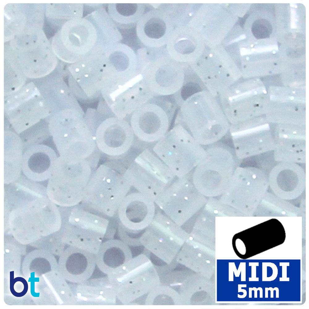 White Glitter 5mm Midi Fuse Beads (1000pcs)