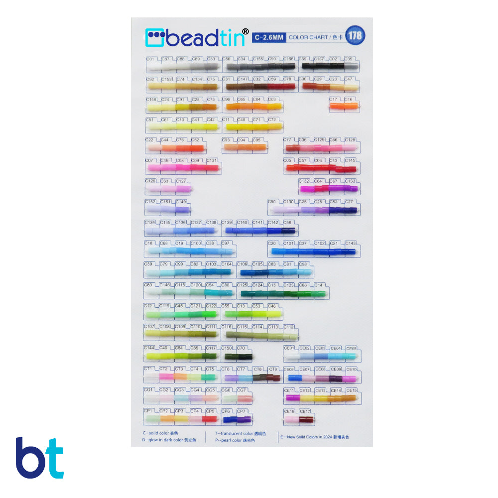 Mini Fuse Beads Color Sample Card (1pc)