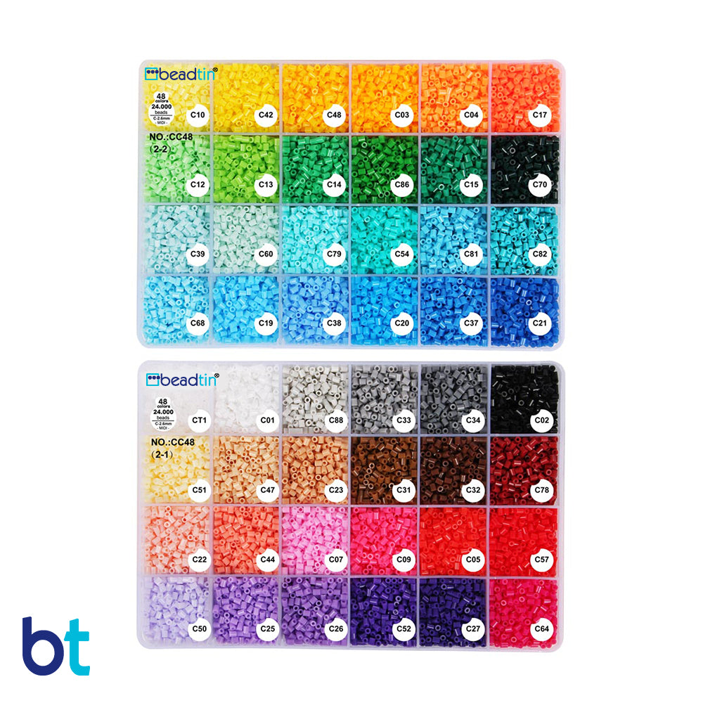 48 Colors Mini Fuse Beads Box (24,000 Beads)
