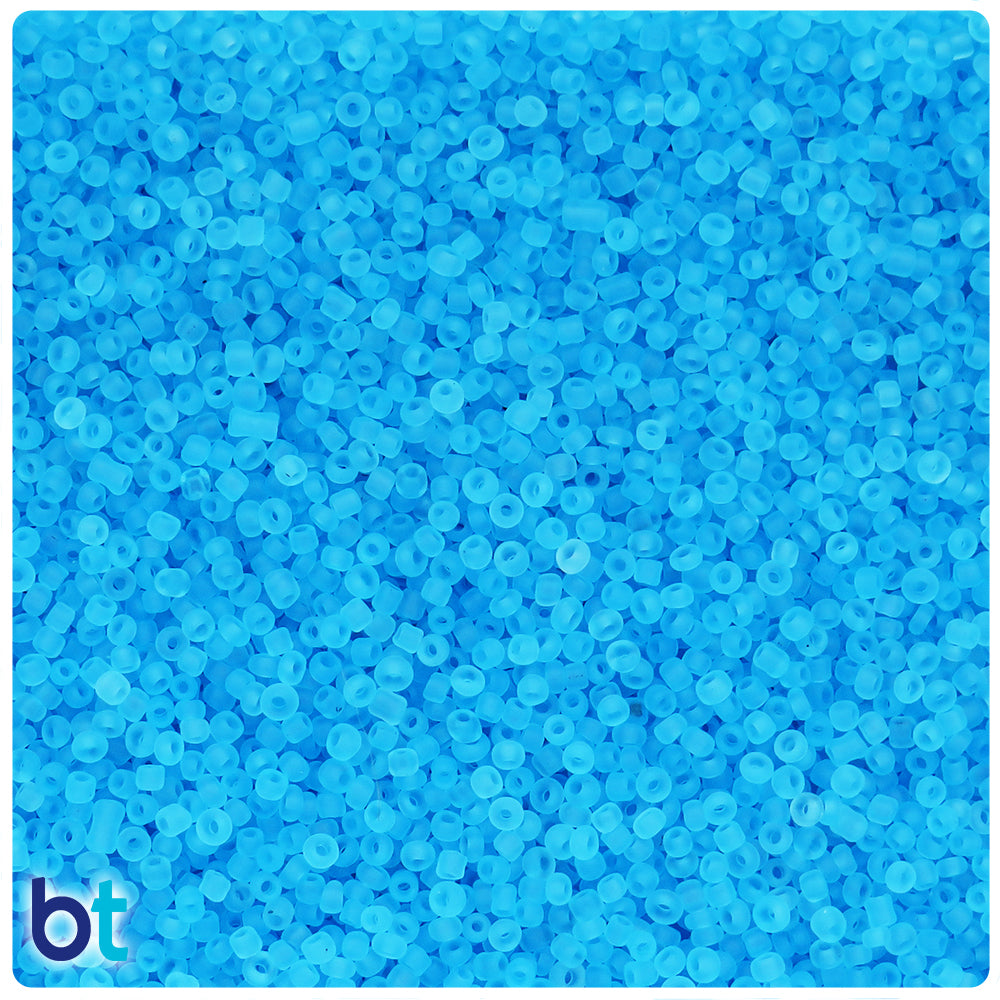 Turquoise Frosted 2mm Glass Seed Beads (25g)