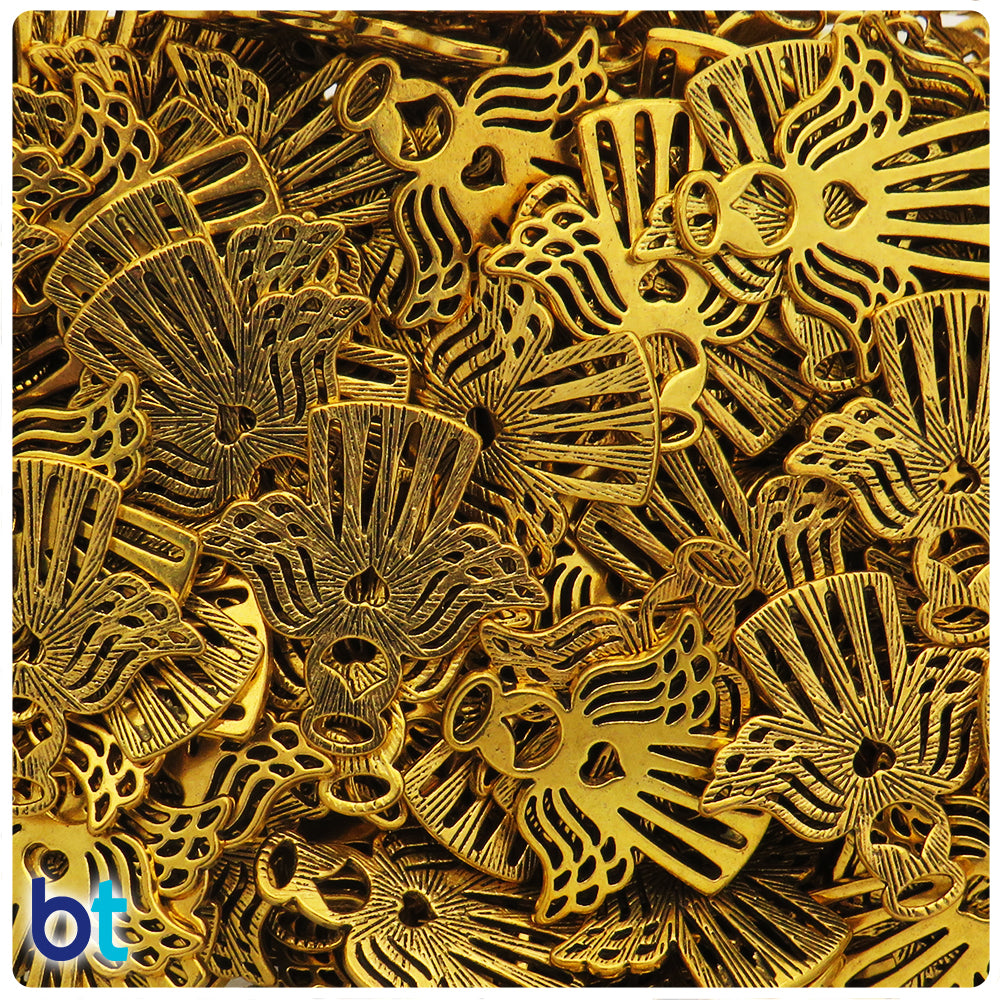 Gold Tone 27mm Angel Metal Charms (10pcs)