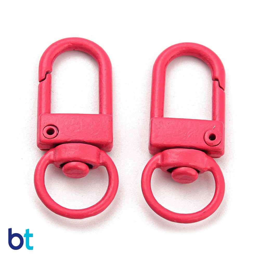 Dark Pink 34mm Metal Swivel Key Clasps (10pcs)