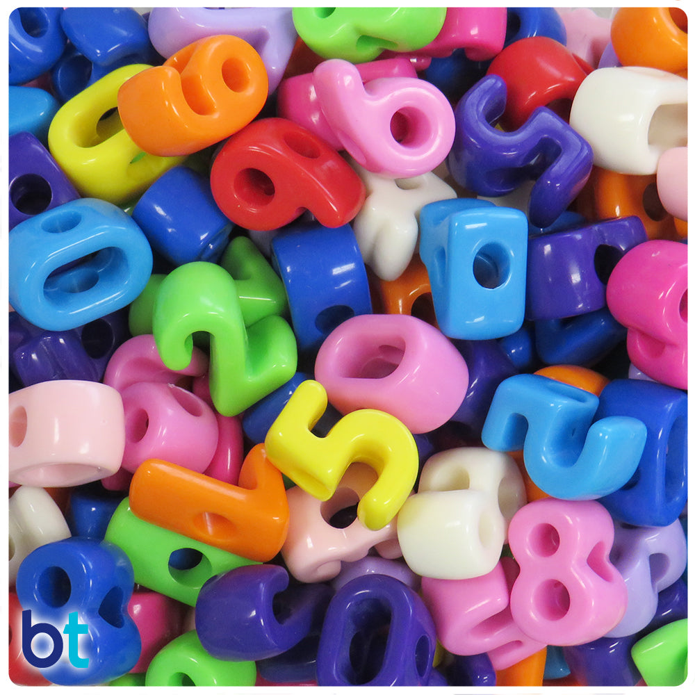 Mixed Opaque Jumbo Alpha Beads - Mixed Numbers (1lb)