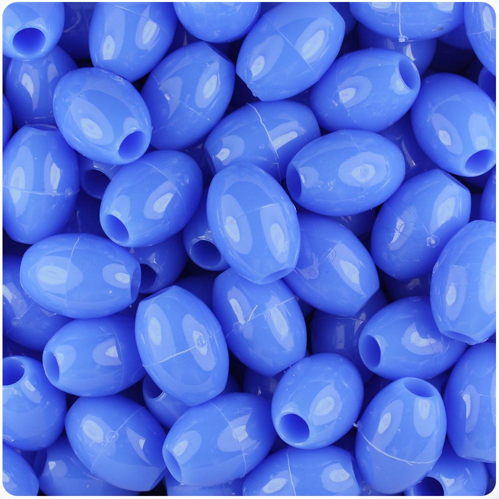 Periwinkle Opaque 14mm Oval Pony Beads (40pcs)