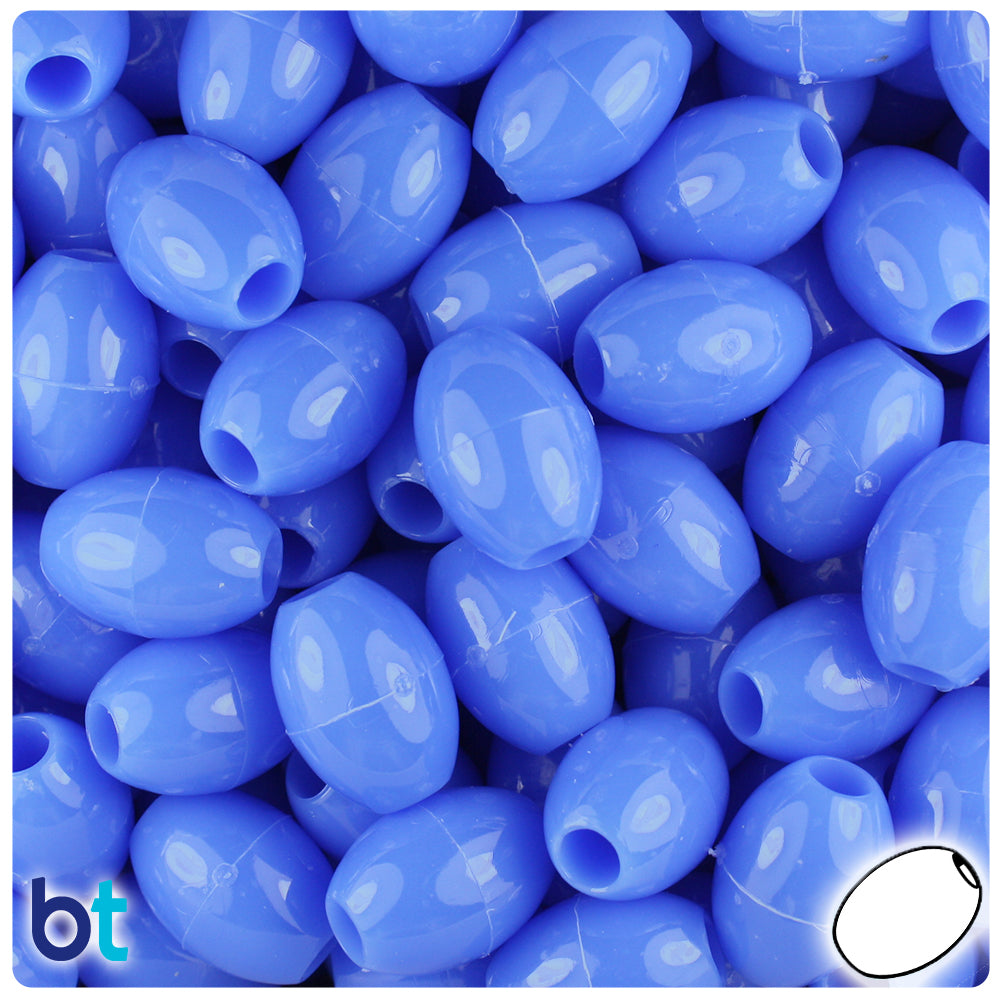 Periwinkle Opaque 14mm Oval Pony Beads (200pcs)