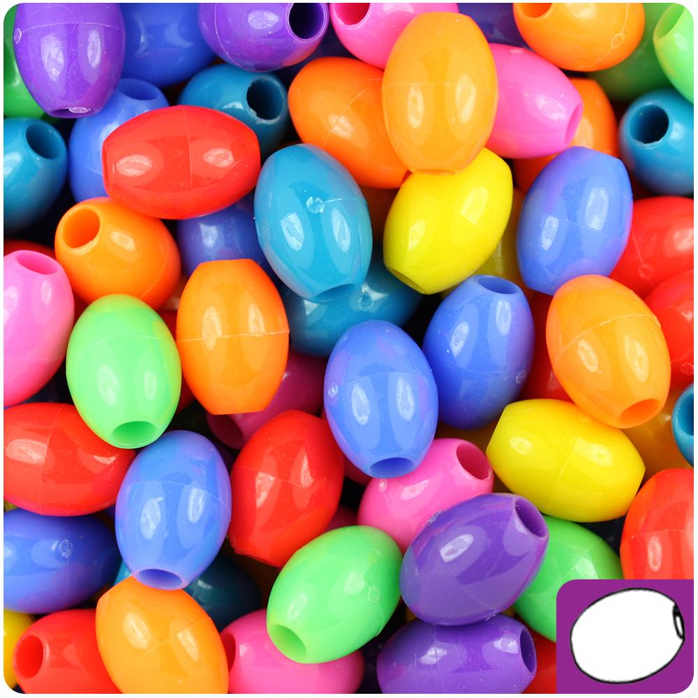 Circus Mix Opaque 14mm Oval Pony Beads (40pcs)